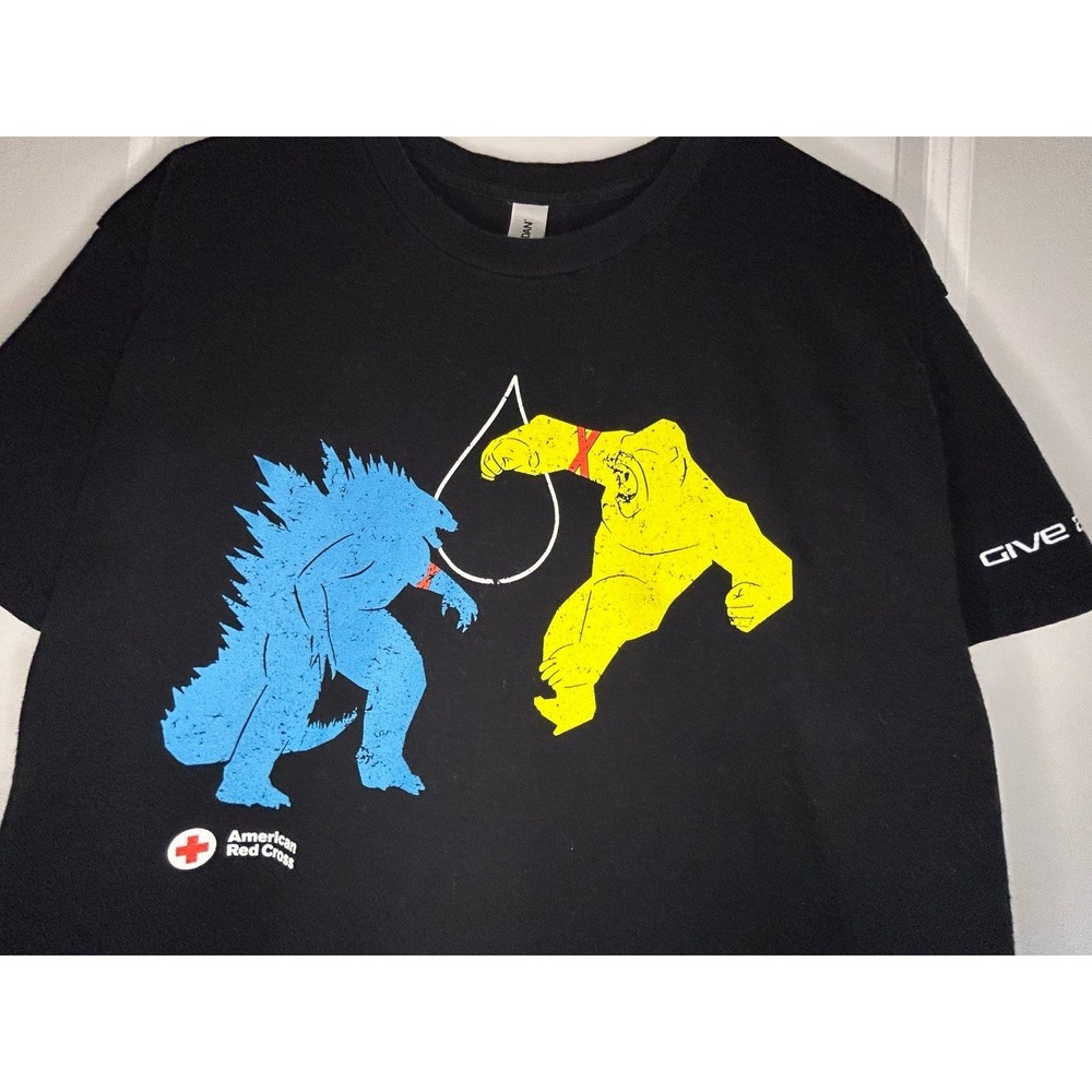 Godzilla‎ x Kong "The New Empire" Movie Promo American Red Cross Black T-Shirt